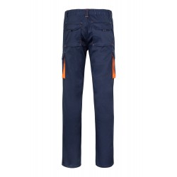 Pantalón de trabajo stretch color Azul marino/naranja, ref. 103024S_61/16, Velilla