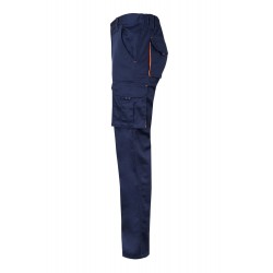 Pantalón de trabajo stretch color Azul marino/naranja, ref. 103024S_61/16, Velilla