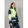 Parka alta visibilidad MUJER KINGSMANN STARLIGHT con guata, Azul Marino con Amarillo Flúor 5