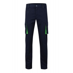 Pantalón de trabajo stretch color Azul marino/verde, ref. 103024S_61/25, Velilla