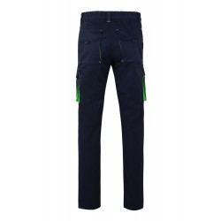 Pantalón de trabajo stretch color Azul marino/verde, ref. 103024S_61/25, Velilla