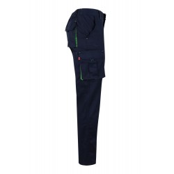 Pantalón de trabajo stretch color Azul marino/verde, ref. 103024S_61/25, Velilla