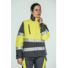 Parka alta visibilidad MUJER KINGSMANN STARLIGHT con guata, Gris con Amarillo Flúor 6
