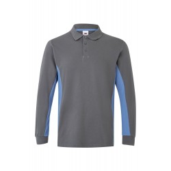 Polo de trabajo color Gris/celeste, ref. 105514_08/05, Velilla