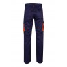 Pantalón de trabajo stretch, refuerzo trasero, color Naranja flúor/navy, ref. 103008S_01/19, Velilla