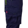 Pantalón de trabajo stretch, refuerzo trasero, color Amarillo flúor/navy, ref. 103008S_01/20, Velilla