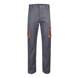 Pantalón de trabajo stretch, refuerzo trasero, color Naranja flúor/gris, ref. 103008S_08/19, Velilla
