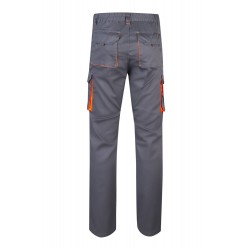 Pantalón de trabajo stretch, refuerzo trasero, color Naranja flúor/gris, ref. 103008S_08/19, Velilla