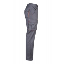 Pantalón de trabajo stretch, refuerzo trasero, color Naranja flúor/gris, ref. 103008S_08/19, Velilla