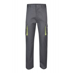 Pantalón de trabajo stretch, refuerzo trasero, color Amarillo flúor/gris, ref. 103008S_08/20, Velilla