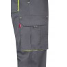 Pantalón de trabajo stretch, refuerzo trasero, color Amarillo flúor/gris, ref. 103008S_08/20, Velilla