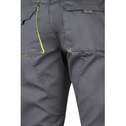 Pantalón de trabajo stretch, refuerzo trasero, color Amarillo flúor/gris, ref. 103008S_08/20, Velilla