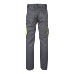 Pantalón de trabajo stretch, refuerzo trasero, color Amarillo flúor/gris, ref. 103008S_08/20, Velilla