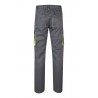 Pantalón de trabajo stretch, refuerzo trasero, color Amarillo flúor/gris, ref. 103008S_08/20, Velilla