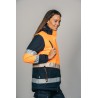 Parka alta visibilidad MUJER KINGSMANN STARLIGHT con guata, Azul Marino con Naranja Flúor 3
