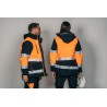 Parka alta visibilidad MUJER KINGSMANN STARLIGHT con guata, Azul Marino con Naranja Flúor 10