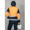 Parka alta visibilidad MUJER KINGSMANN STARLIGHT con guata, Azul Marino con Naranja Flúor 12