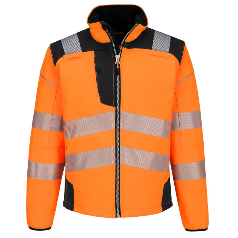 Softshell de alta visibilidad naranja flúor negro, ref: T402, PORTWEST