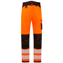 Pantalón alta visibilidad naranja flúor negro, ref: PW303OBR, PORTWEST