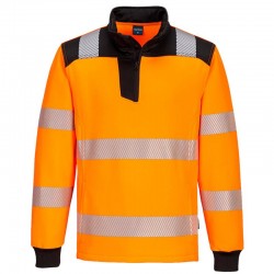 Sudadera de alta visibilidad con cremallera 1/4 Naranja flúor/negro, ref:...