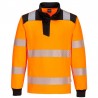 Sudadera de alta visibilidad con cremallera 1/4 Naranja flúor/negro, ref: PW326OBR, PORTWEST 1