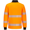 Sudadera de alta visibilidad con cremallera 1/4 Naranja flúor/negro, ref: PW326OBR, PORTWEST 2