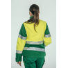 Polar Softshell alta visibilidad MUJER KINGSMANN STARLIGHT mangas desmontables, Verde con Amarillo Flúor 3