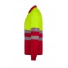 Polo poliéster reciclado alta visibilidad manga larga rojo amarillo flúor, ref. 305535, VELILLA 3