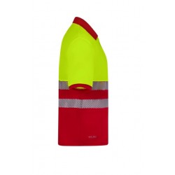 Polo poliéster reciclado alta visibilidad manga corta rojo amarillo flúor,... 3
