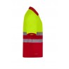 Polo poliéster reciclado alta visibilidad manga corta rojo amarillo flúor, ref. 305533, VELILLA 3