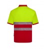 Polo poliéster reciclado alta visibilidad manga corta rojo amarillo flúor, ref. 305533, VELILLA 2