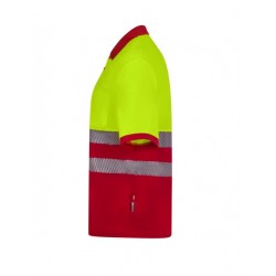 Polo poliéster reciclado alta visibilidad manga corta rojo amarillo flúor,... 4