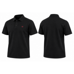 Polo negro hombre manga corta con logo ITURRI