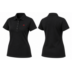 Polo negro mujer manga corta con logo ITURRI
