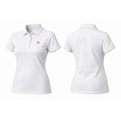 Polo blanco mujer manga corta con logo ITURRI