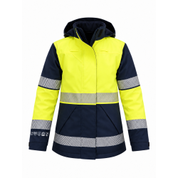 Parka Multirriesgo Alta Visibilidad MUJER KINGSMANN FIRELIGHT bicolor​ Amarillo flúor navy