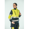 Polar Softshell alta visibilidad MUJER KINGSMANN STARLIGHT mangas desmontables, Azul Marino con Amarillo Flúor 1