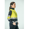 Polar Softshell alta visibilidad MUJER KINGSMANN STARLIGHT mangas desmontables, Azul Marino con Amarillo Flúor 3