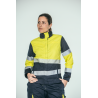 Polar Softshell alta visibilidad MUJER KINGSMANN STARLIGHT mangas desmontables, Azul Marino con Amarillo Flúor 4