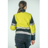 Polar Softshell alta visibilidad MUJER KINGSMANN STARLIGHT mangas desmontables, Azul Marino con Amarillo Flúor 5