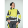 Polar Softshell alta visibilidad MUJER KINGSMANN STARLIGHT mangas desmontables, Gris con Amarillo Flúor 1