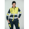 Camisa alta visibilidad MUJER KINGSMANN STARLIGHT manga larga, Azul Marino con Amarillo Flúor 2