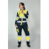 Camisa alta visibilidad MUJER KINGSMANN STARLIGHT manga larga, Azul Marino con Amarillo Flúor 3