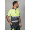 Polo alta visibilidad HOMBRE KINGSMANN STARLIGHT manga corta 100% Poliéster, Gris con Amarillo Flúor 2