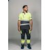Polo alta visibilidad HOMBRE KINGSMANN STARLIGHT manga corta 100% Poliéster, Gris con Amarillo Flúor 4