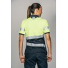 Polo alta visibilidad MUJER KINGSMANN STARLIGHT manga corta, Azul Marino con Amarillo Flúor 3