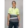 Polo alta visibilidad MUJER KINGSMANN STARLIGHT manga corta 100% Poliéster, Gris con Amarillo Flúor 1