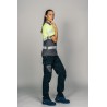 Polo alta visibilidad MUJER KINGSMANN STARLIGHT manga corta 100% Poliéster, Gris con Amarillo Flúor 7