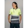 Polo alta visibilidad MUJER KINGSMANN STARLIGHT manga corta 100% Poliéster, Gris con Amarillo Flúor 8