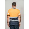 Polo alta visibilidad HOMBRE KINGSMANN STARLIGHT manga corta 100% Poliéster, Azul Marino con Naranja Flúor 3